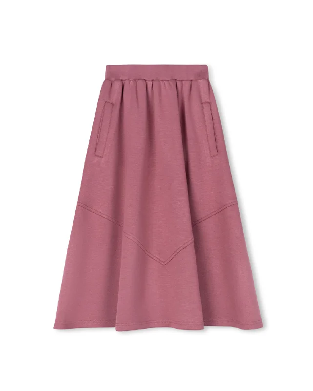 Seamed Scuba Sweatshirt Skirt