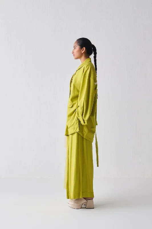 Wide Sleeve Jacket Co ord - Lime