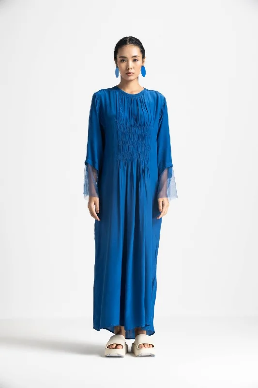 Elastic Waist Dress - Electric Blue