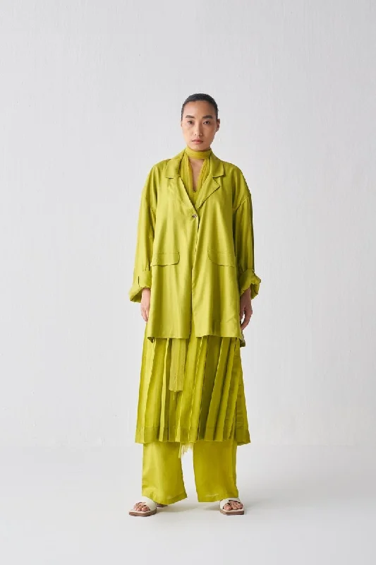 Wide Sleeve Jacket Co ord - Lime