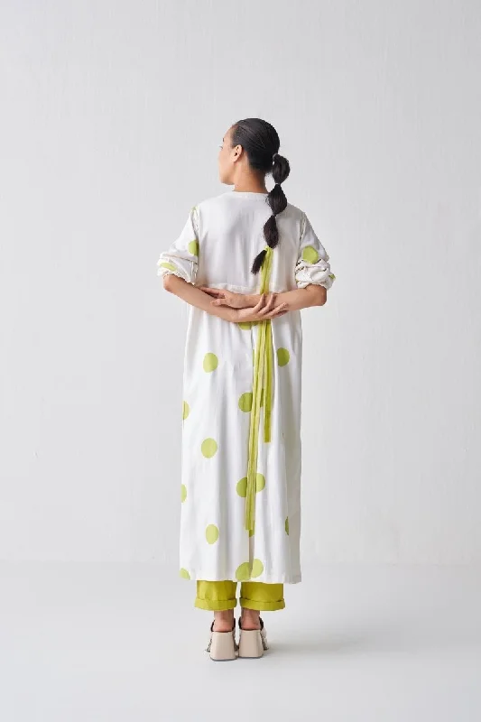 Back Yoke Jacket Co ord - Lime Polka