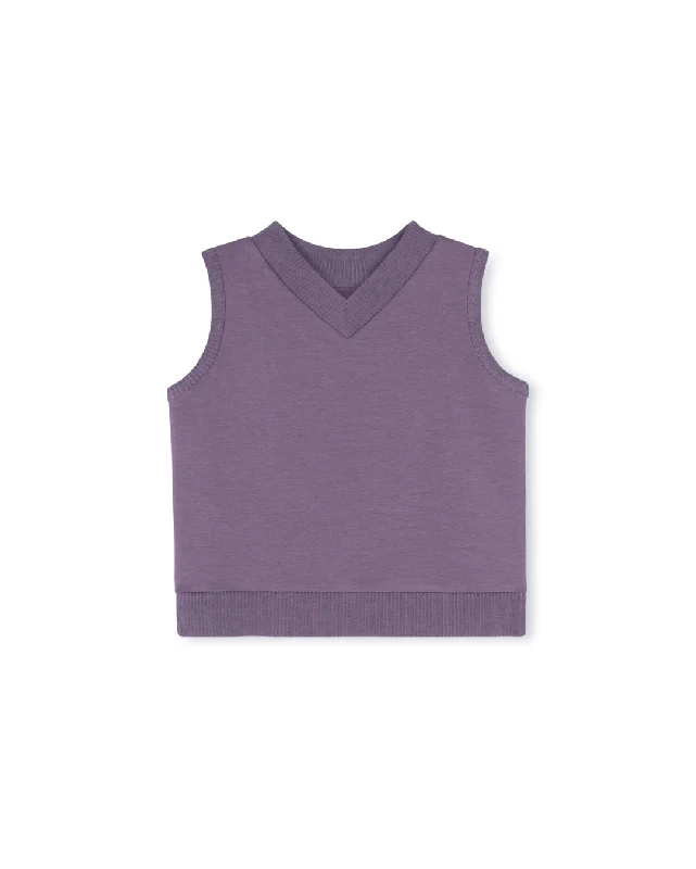 Sweatshirt Ribbed Trimming Vest