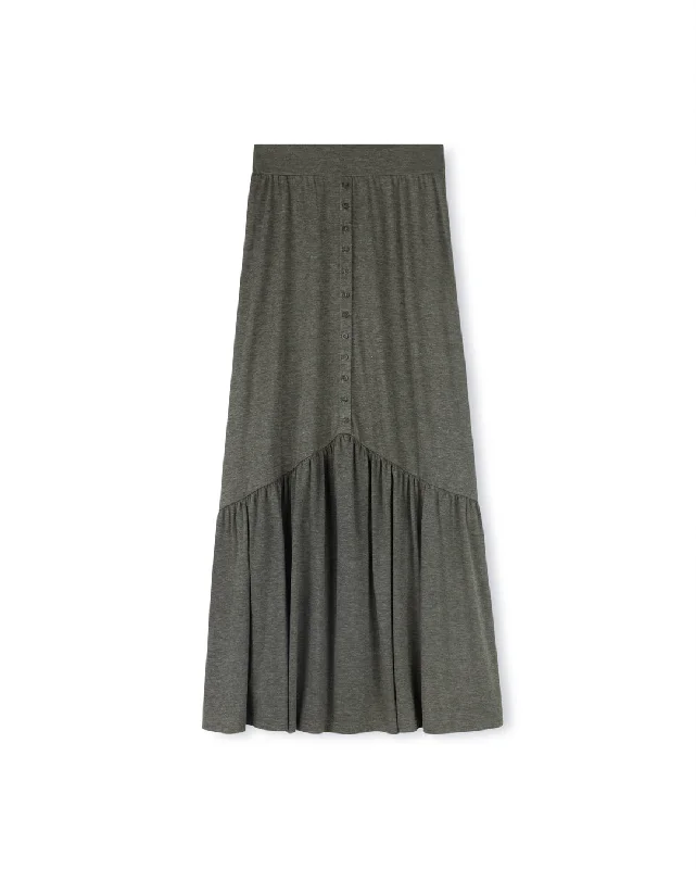 Textured Solid Maxi Skirt