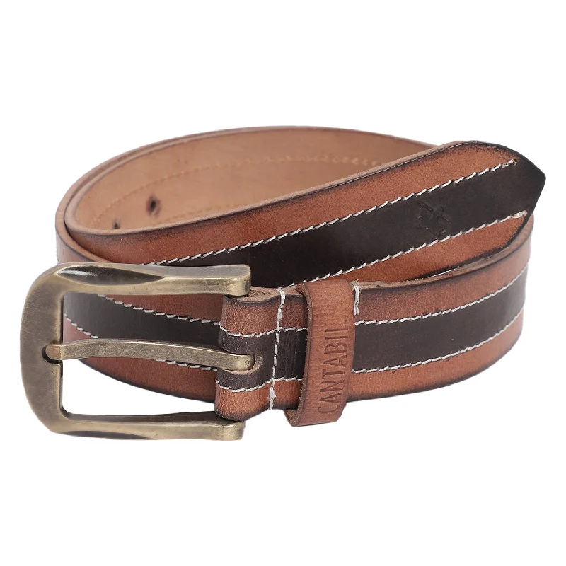 Men's Tan & Brown Casual Single Side Belt