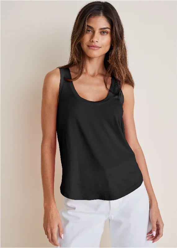 Scoop Neck Tank - Black