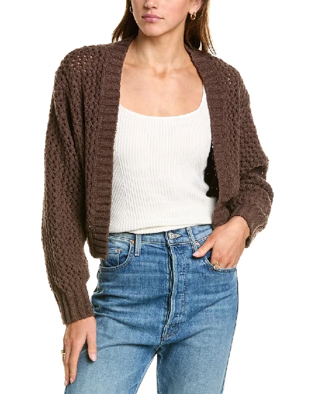 John Elliott Foam Boucle Knit Cropped Cardigan