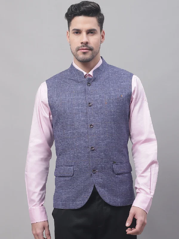 Men Blue Waist Coat