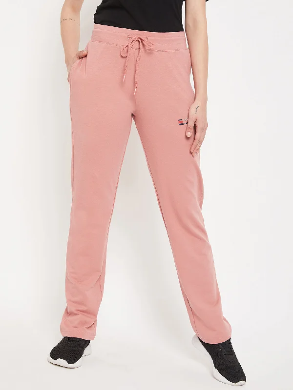 Women's Casual  Coral Full length Mid rise Track Pants