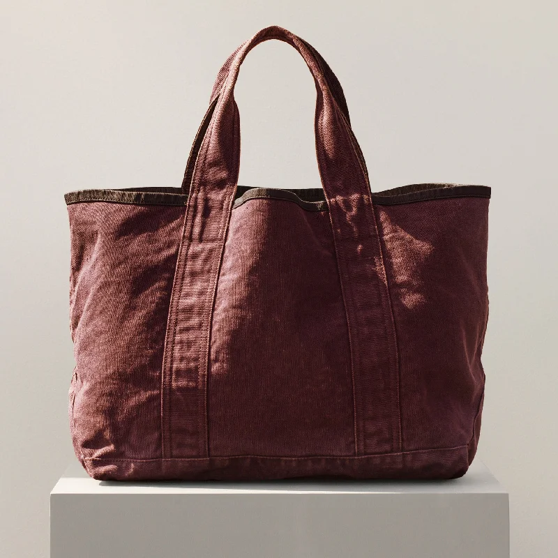 Small Canvas Tote - Dark Plum