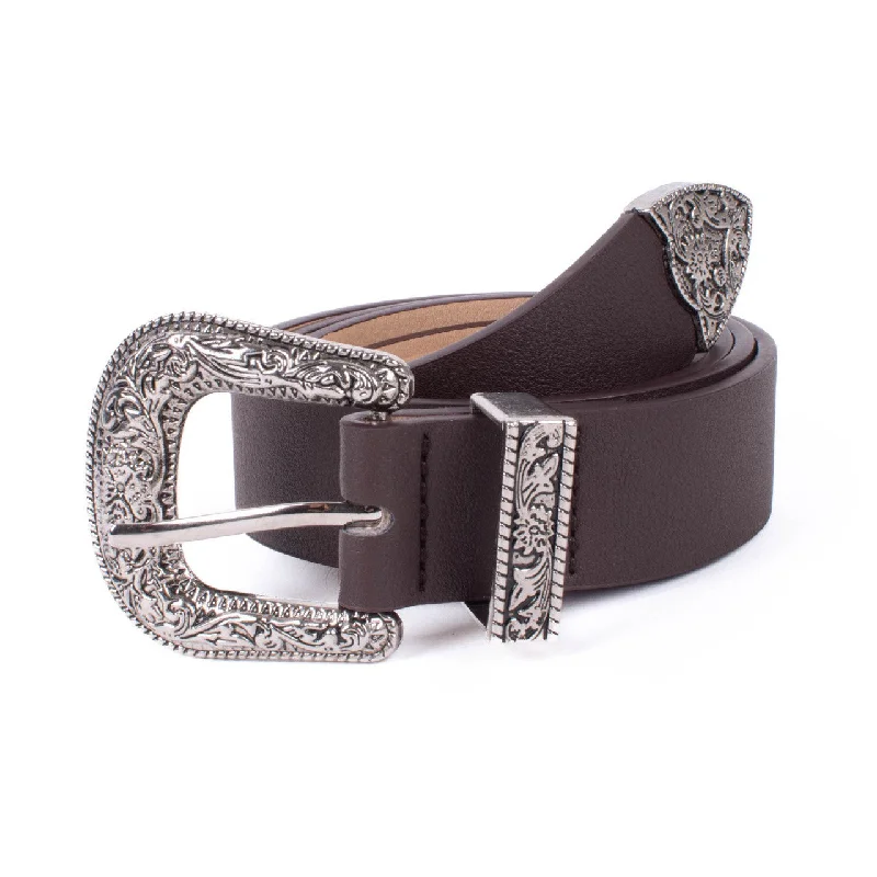 Faux Leather Western Style Horseshoe Belt