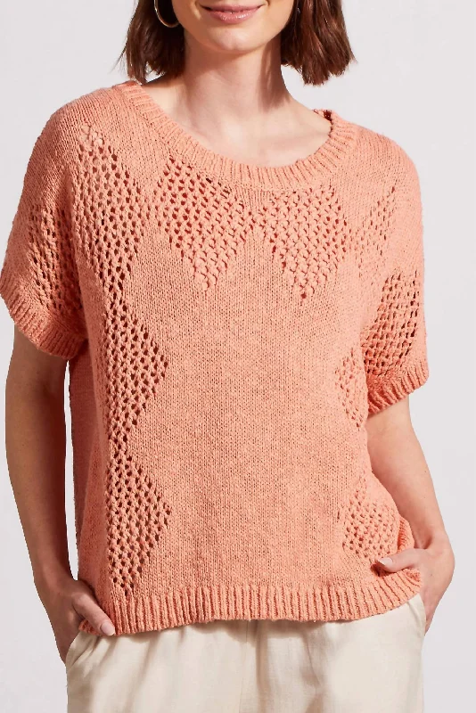 Dolman Crochet Sweater In Muted Clay