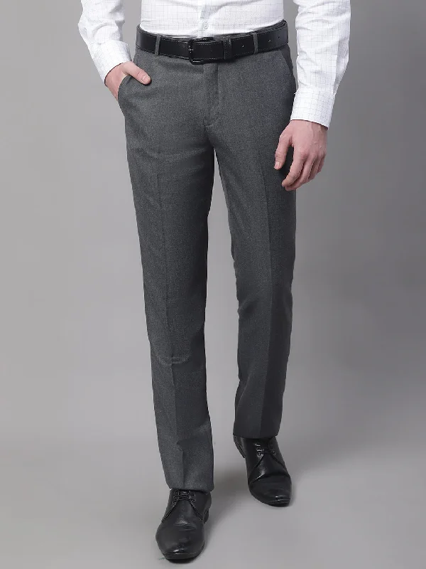 Men's Formal Flat front Charcoal  Trousers