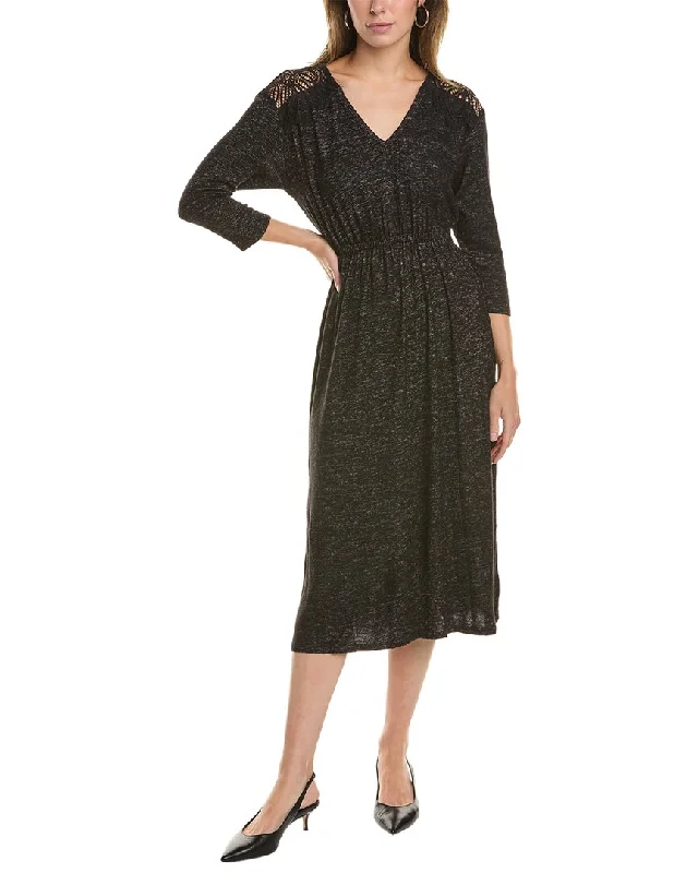 Bobeau 3/4-Sleeve Midi Dress