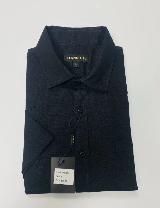 Men's Black Linen/Cotton Blend Shirt