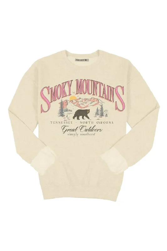 Simply Southern Youth Smoky Mountain Crewneck for Girls in Sand | YTH-CREW-SMOKY-SAND