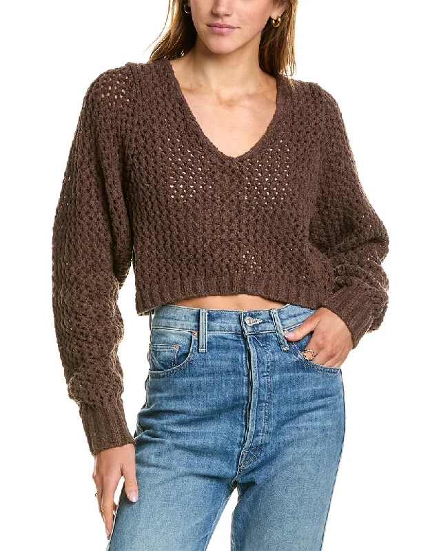 John Elliott Foam Boucle Knit Cropped Sweater