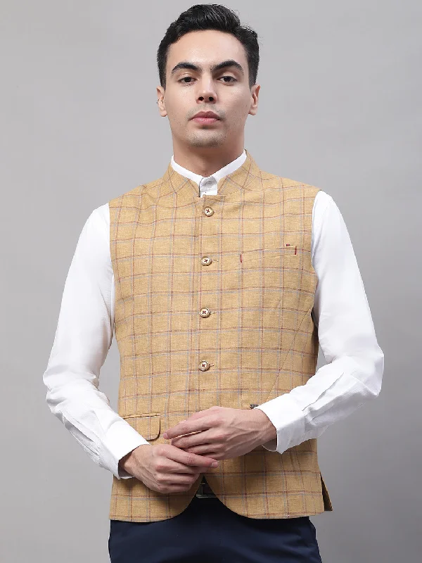 Men Mustard Waist Coat