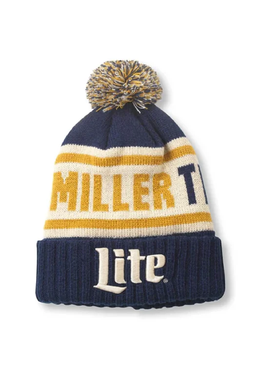 American Needle Pillow Lined Miller Lite Beanie in Navy | 23012A-MLITE-NAVY