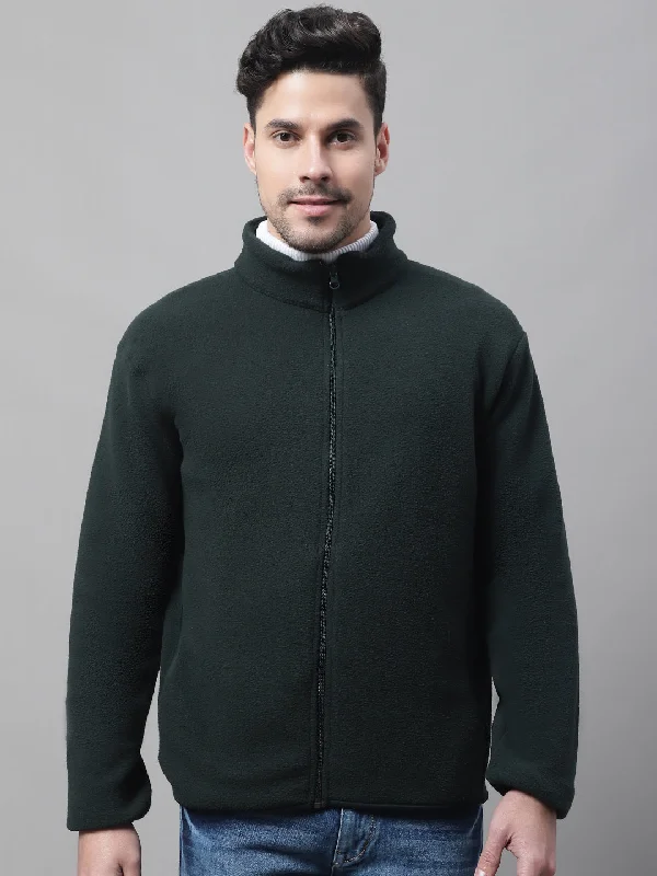 Men Bottle Green Sweatshirt