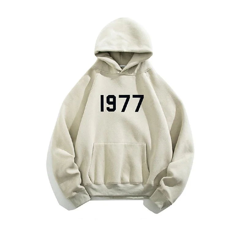 Letter Printed Plus Velvet Hooded Sweatshirt