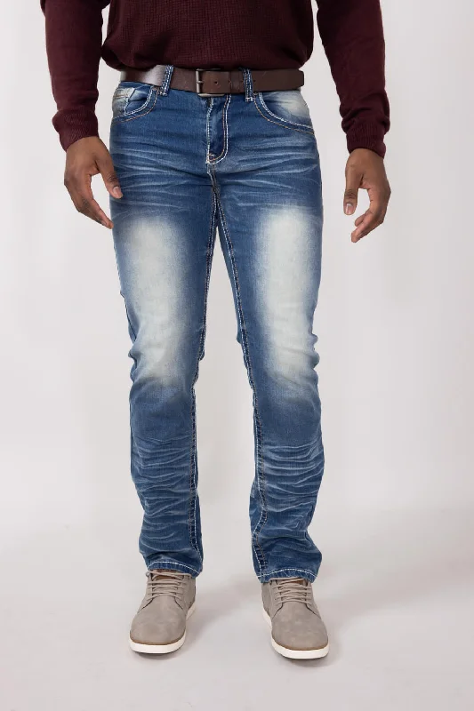 True Luck Calvin Straight Jeans for Men in Medium Wash | TL24010512