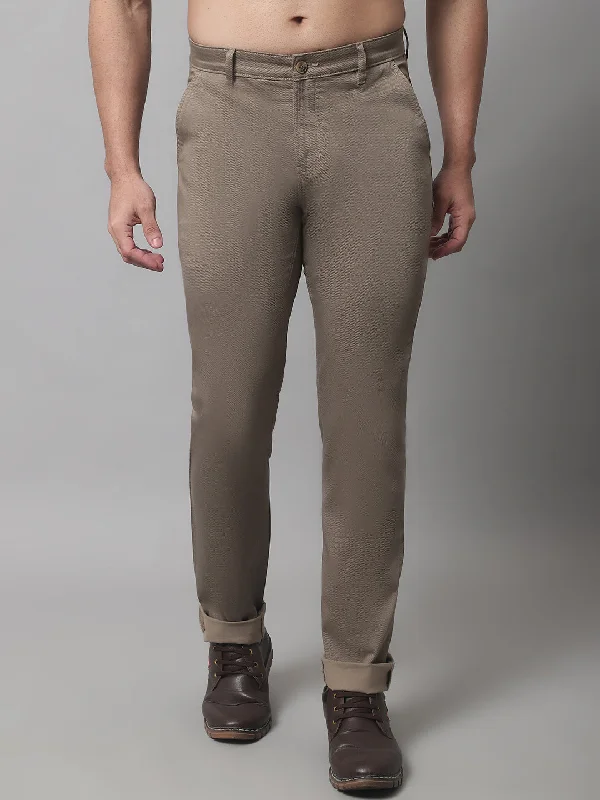 Men's Casual Flat front Khaki  Trousers