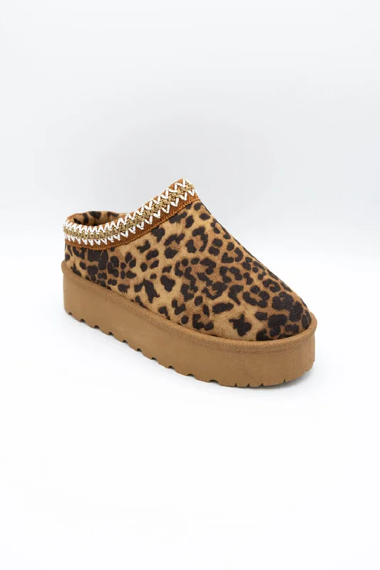 Top Guy Bringham Platform Slippers for Women in Leopard | BRIGHAM-55 LEOPARD