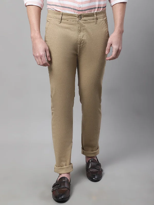 Men's Casual Flat front Khaki  Trousers