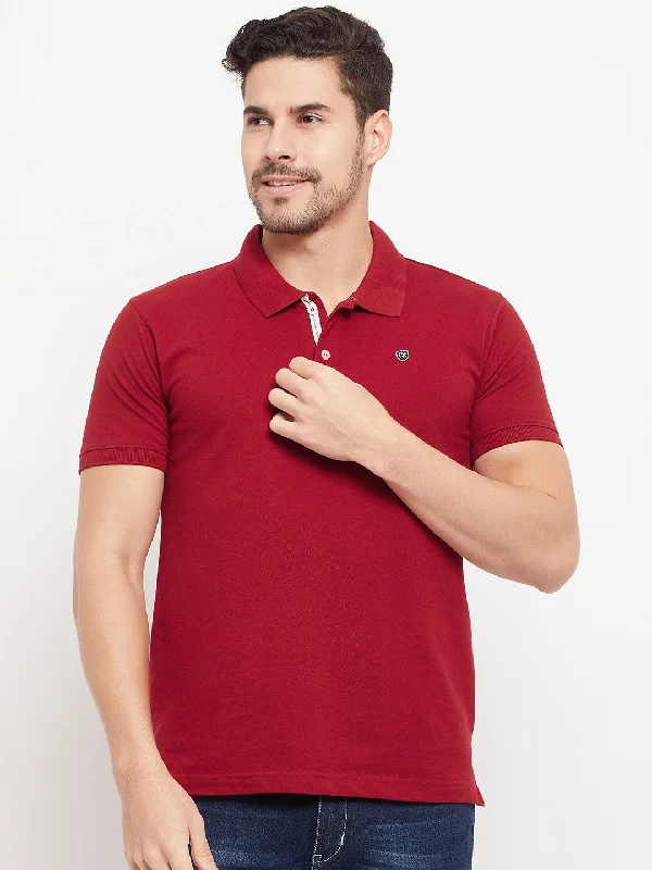 Men Maroon T-Shirt