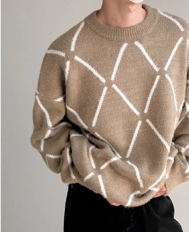 Mohair Diamond Pullover Sweater