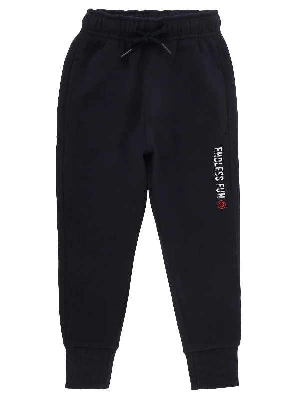 Boys Casual Navy Blue Track Pants