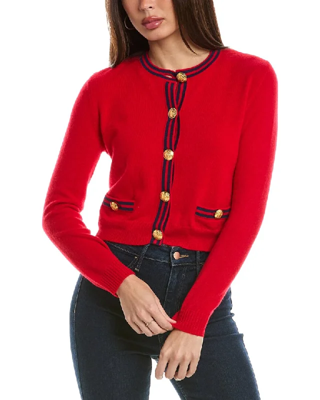 Hannah Rose Double Tipped Cropped Cashmere Cardigan