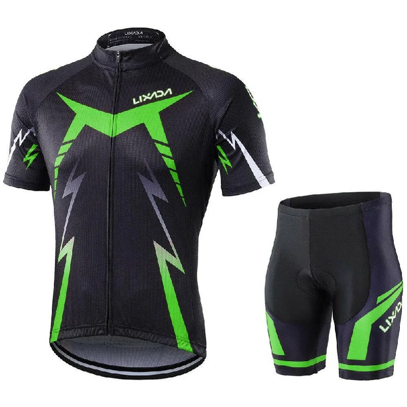 LIXADA Cycling Cloth Set Cycling Shirt Shorts Bicycle Short Sleeve Set with Cushion Protection