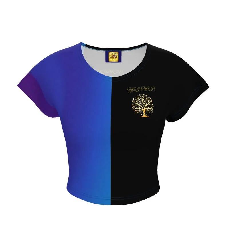 Yahuah-Tree of Life 01 Royal Designer Cropped T-shirt