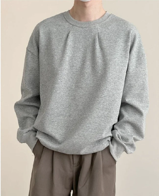 Basic Solid Color Pullover Sweatshirt