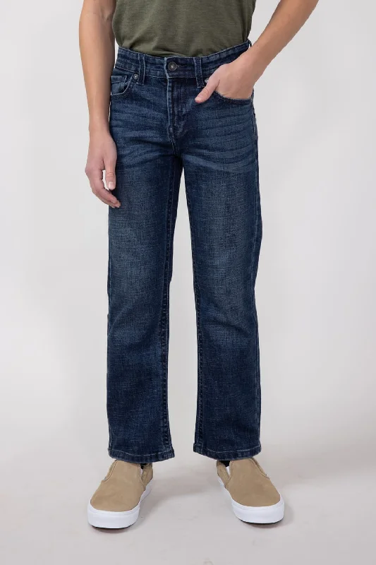 Axel Jeans Boys 8-20 Lincoln New Castle Wash Bootcut Jeans | AXBB0085-NEWCASTLE-DKBLUE