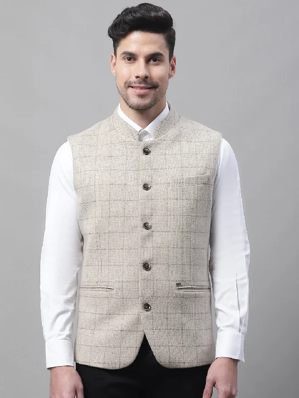 Men's Beige Waist Coat