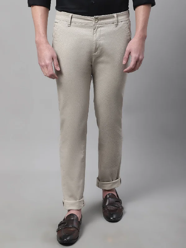 Men's Casual Flat front Fawn  Trousers