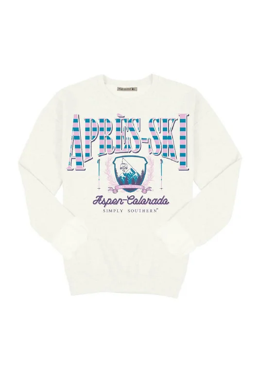 Simply Southern Youth Après-Ski Crewneck for Girls in White | YTH-CREW-APRES-WHITE