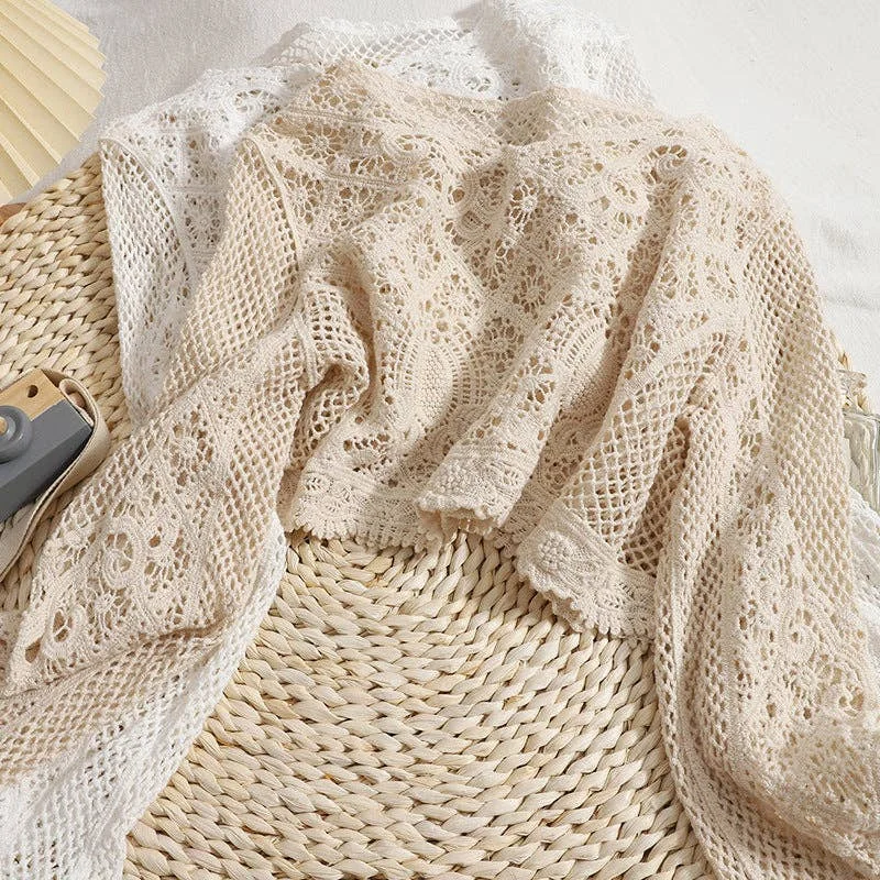 Bohemian Crochet Beige Top