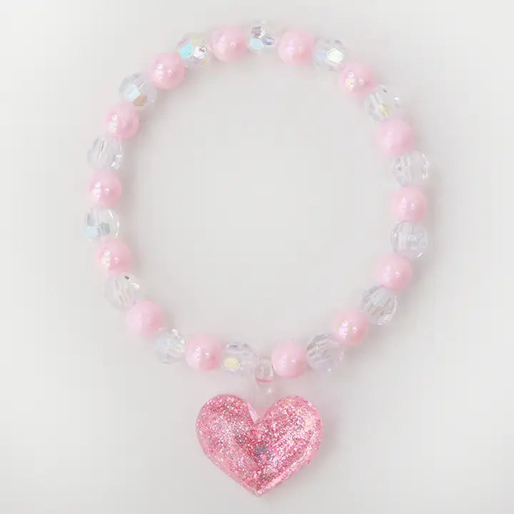 Bracelet Pink Floating Heart