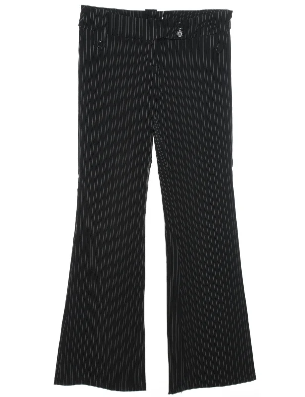 Black Striped Trousers - W30 L35