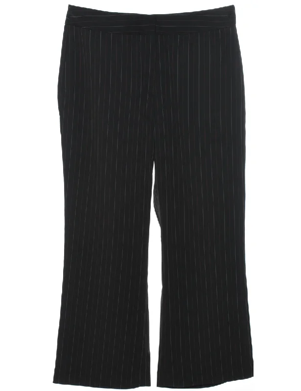 Black Striped Trousers - W34 L27