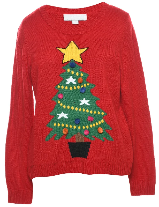 Christmas Tree Print Jumper - XL