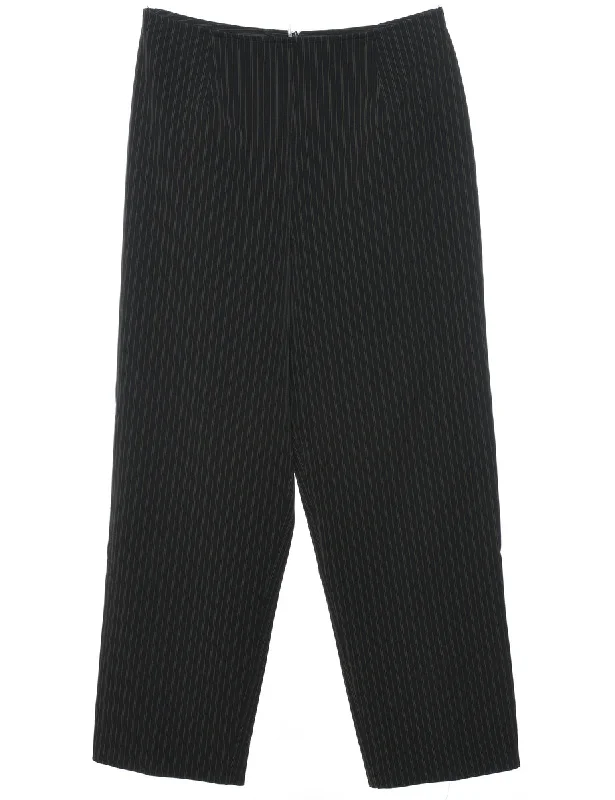 Classic Black Pinstriped Trousers - W30 L28