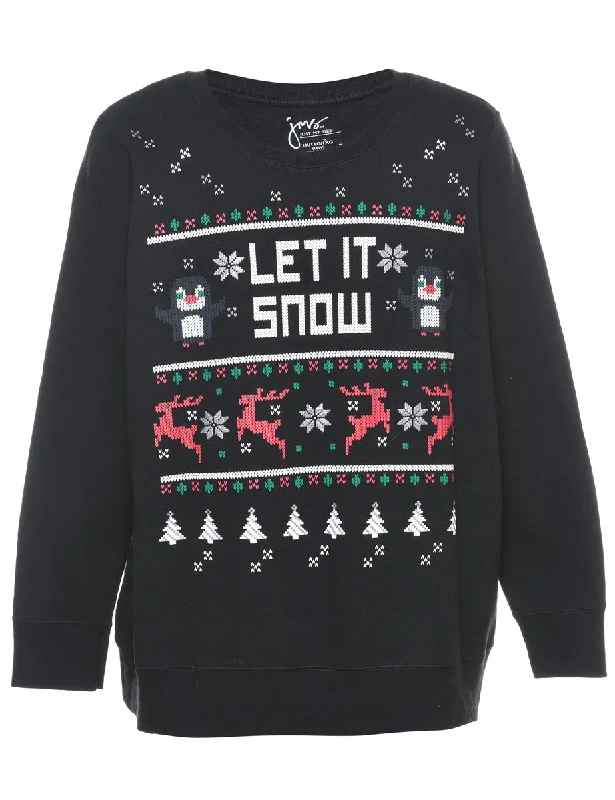 Festive Print Christmas Sweatshirt - XL