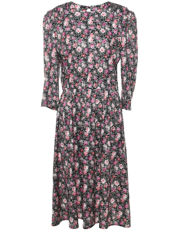 Floral Print Dress - L