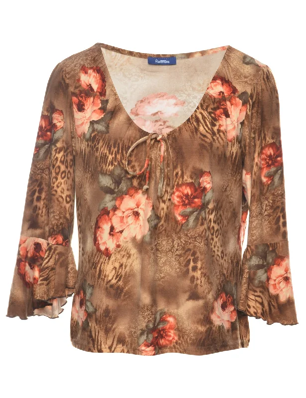 Floral Printed Top - L