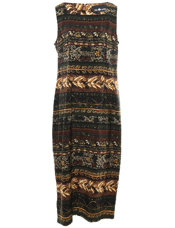 Leafy Print Dress - M