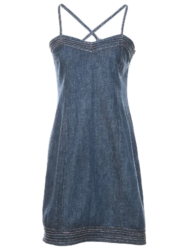 Medium Wash Denim Dress - S